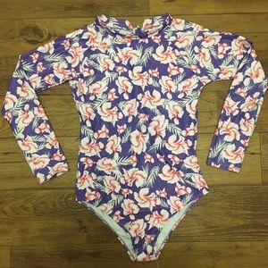 Long floral sleeve swimsuit
